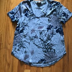 Lucky Brand Floral T Shirt, Scoop neck, M